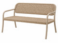 Panca da giardino 120 x 65 x 80 cm in metallo e corda beige stile moderno
