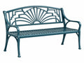Panchina da giardino 122 x 62 x 88 cm in metallo blu stile decorativo