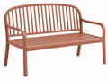 Panchina da giardino 120 x 60 x 85 cm in metallo terracotta stile moderno