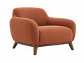 Poltrona 90 x 85 x 82 cm in tessuto terracotta con gambe in legno - stile moderno