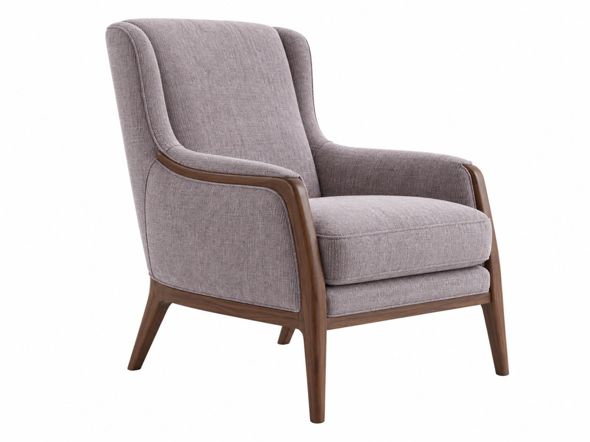 Poltrona 75 x 85 x 100 cm in tessuto grigio con struttura in legno - stile moderno