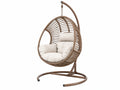 Poltrona sospesa 105 x 105 x 195 cm in intreccio marrone con struttura in acciaio per interno ed esterno coperto