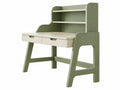 Scrivania per bambini 100 x 55 x 160 cm in legno verde e bianco con libreria e cassetti