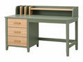 Scrivania con cassetti 120 x 60 x 100 cm in legno verde e naturale con organizer