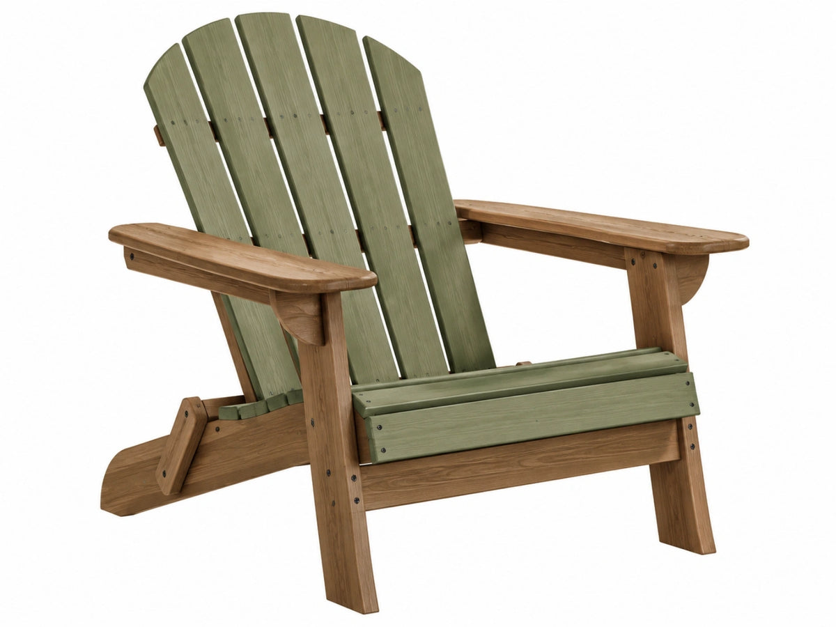 Sedia da giardino Adirondack 80 x 90 x 100 cm in legno verde e marrone con braccioli