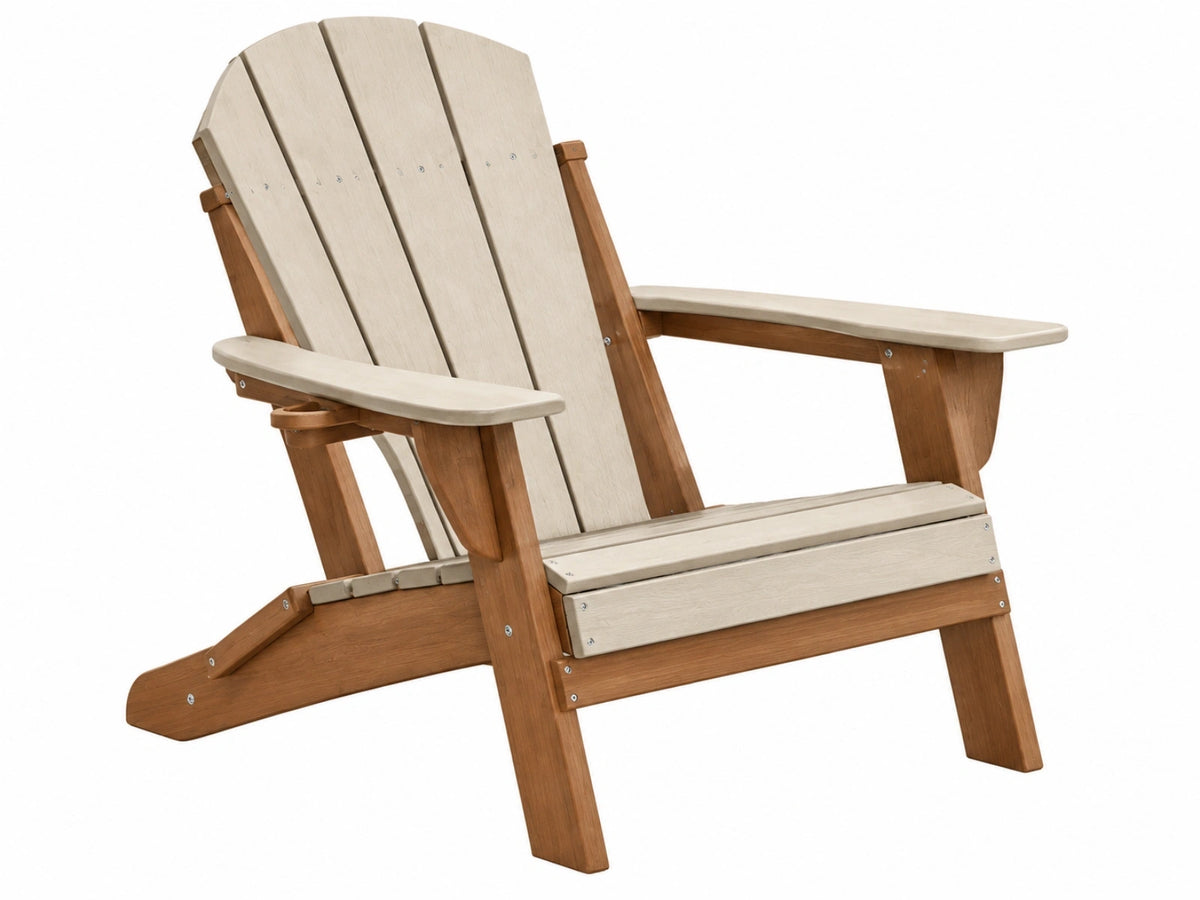 Sedia da giardino Adirondack 98 x 80 x 92 cm in legno marrone e beige