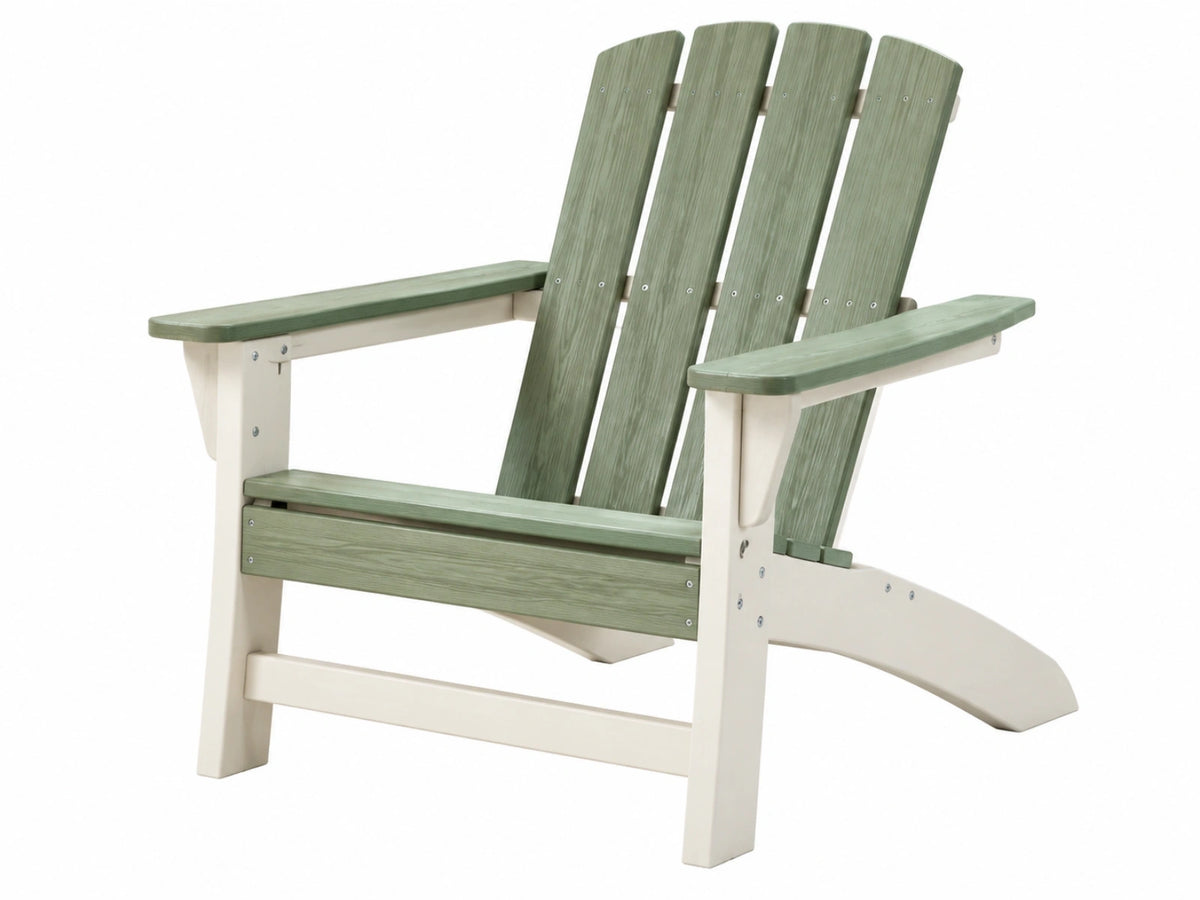 Sedia da giardino Adirondack 83 x 78 x 98 cm in legno verde salvia e bianco con schienale inclinato