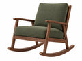Sedia a dondolo 70 x 90 x 100 cm in legno e tessuto verde stile moderno