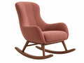 Sedia a dondolo 70 x 90 x 100 cm in tessuto rosa con base in legno stile moderno