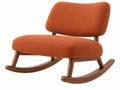 Sedia a dondolo 68 x 90 x 85 cm in tessuto arancione e legno - stile moderno